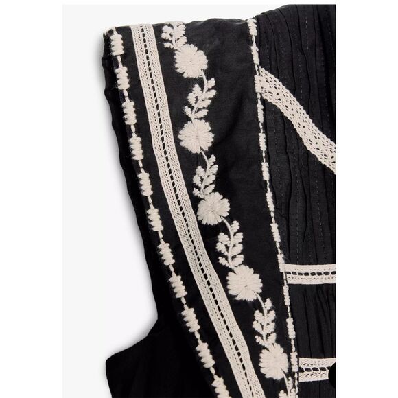 NWOT Zara collection  CONTRAST EMBROIDERY DRESS, Med $149 B18 - Picture 5 of 13